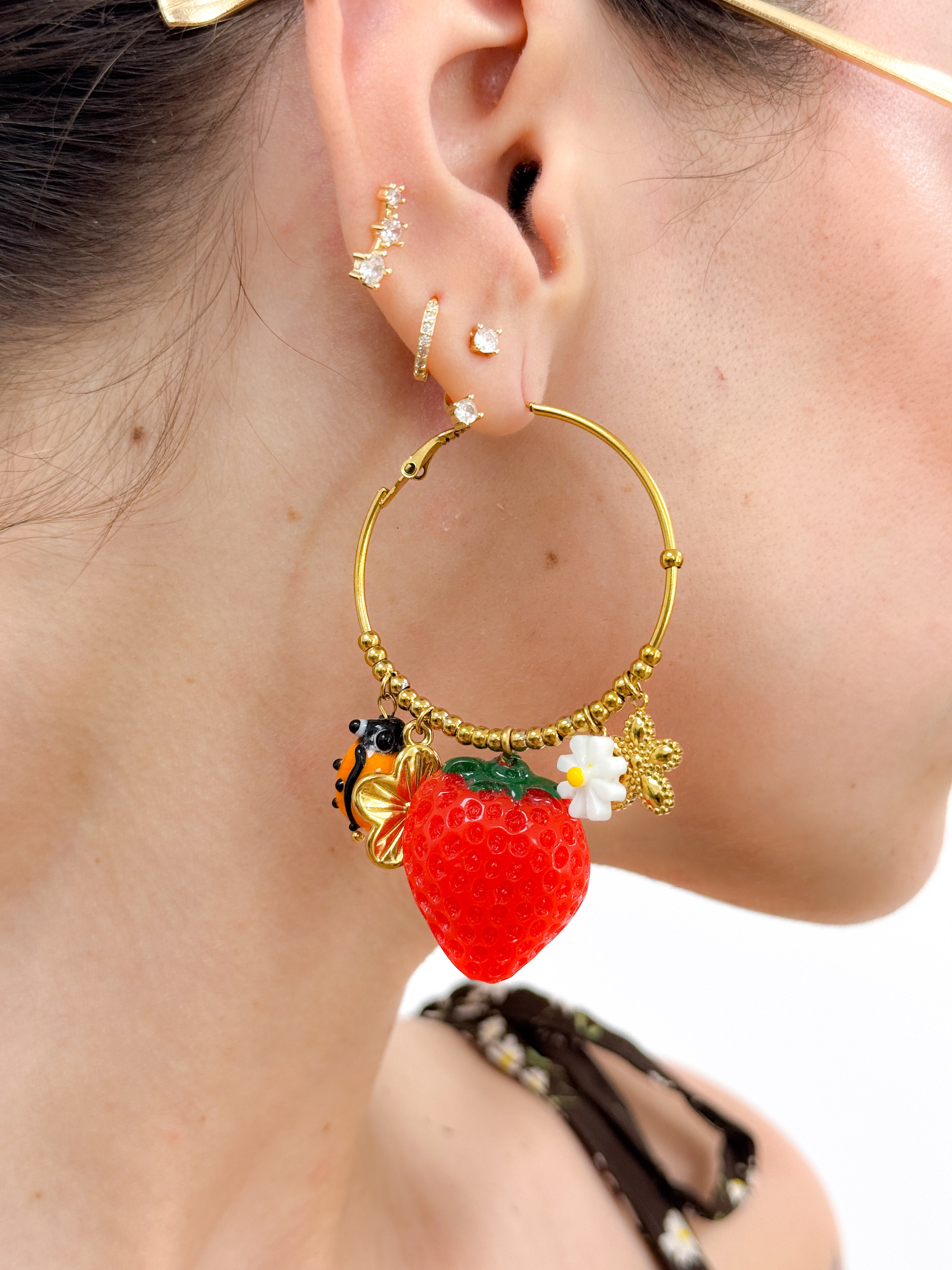 Orecchino Fragola Anello