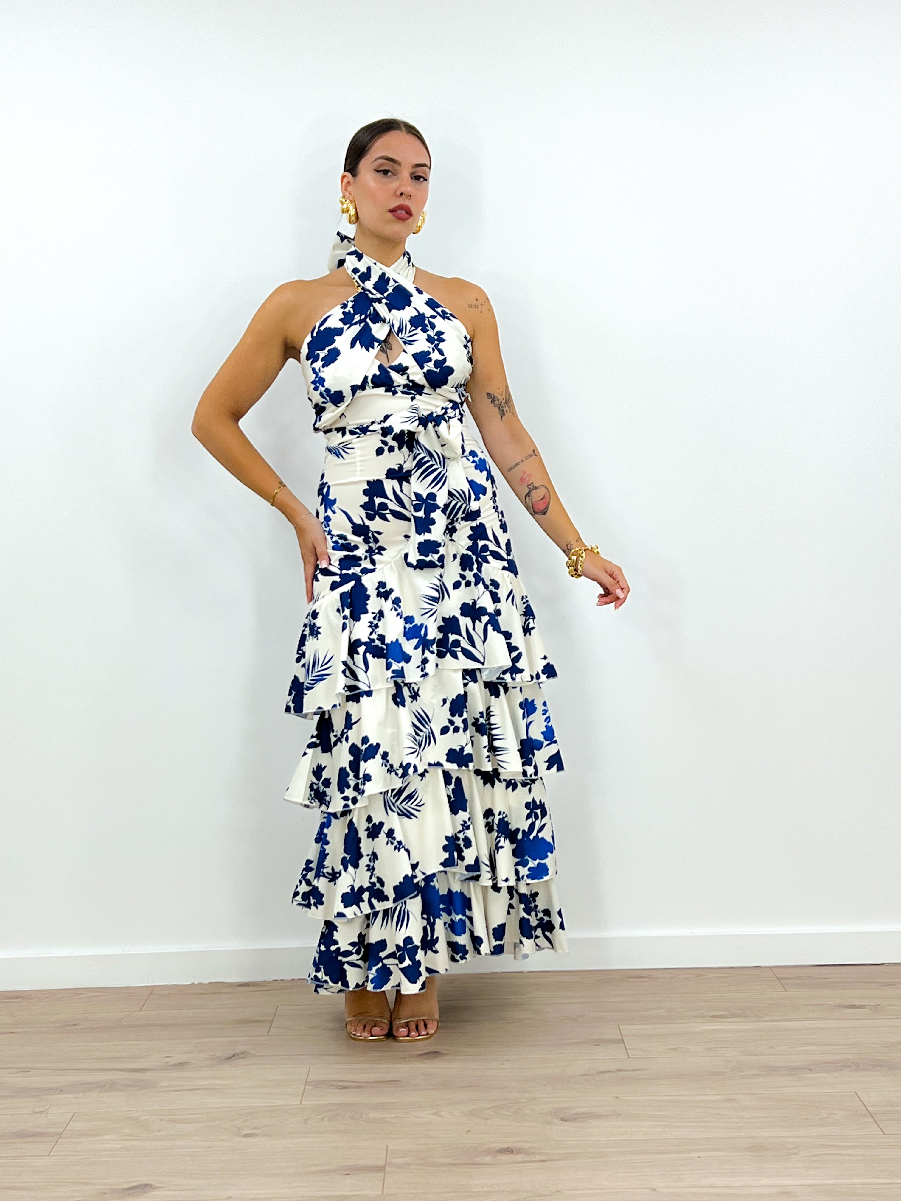 Abito Chicago BLU/BIANCO