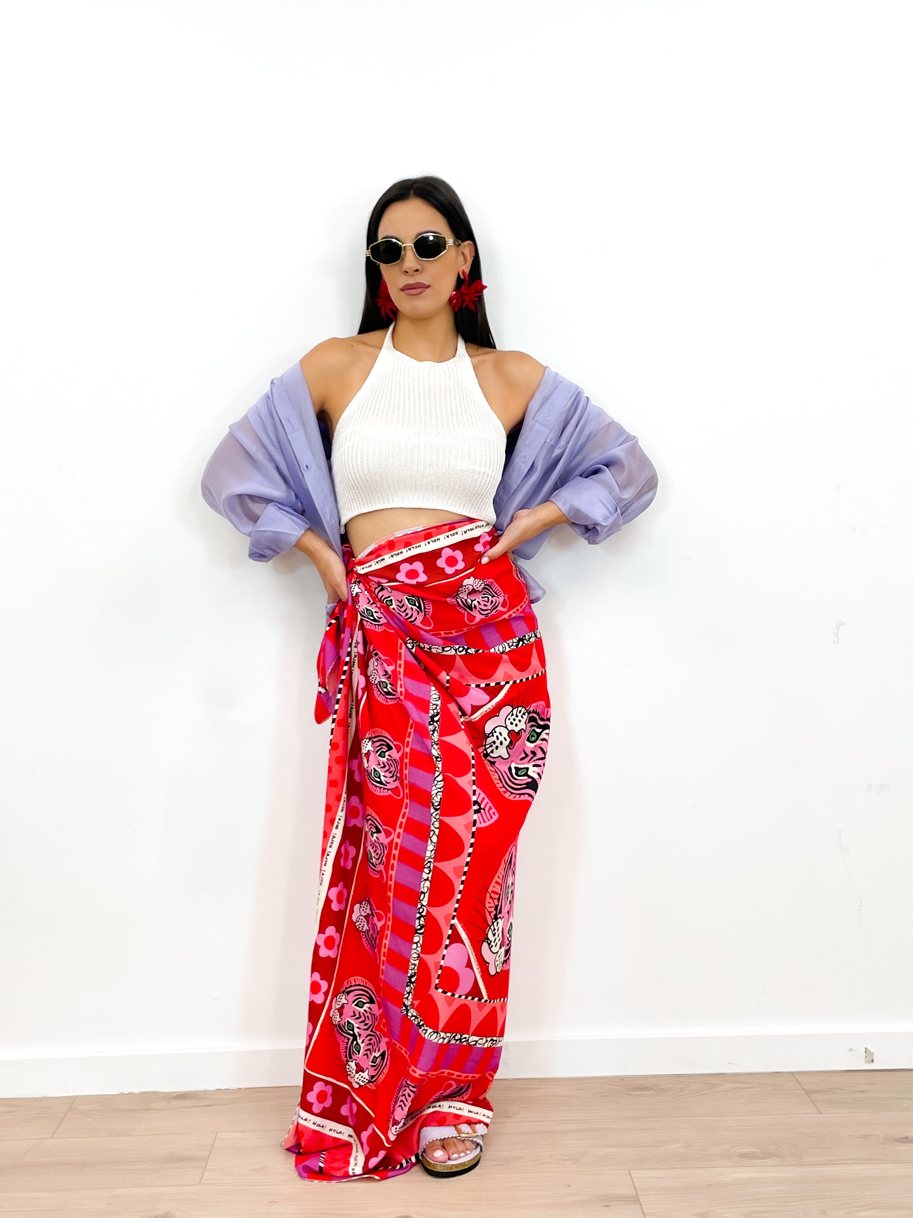 Top LUREX bianco