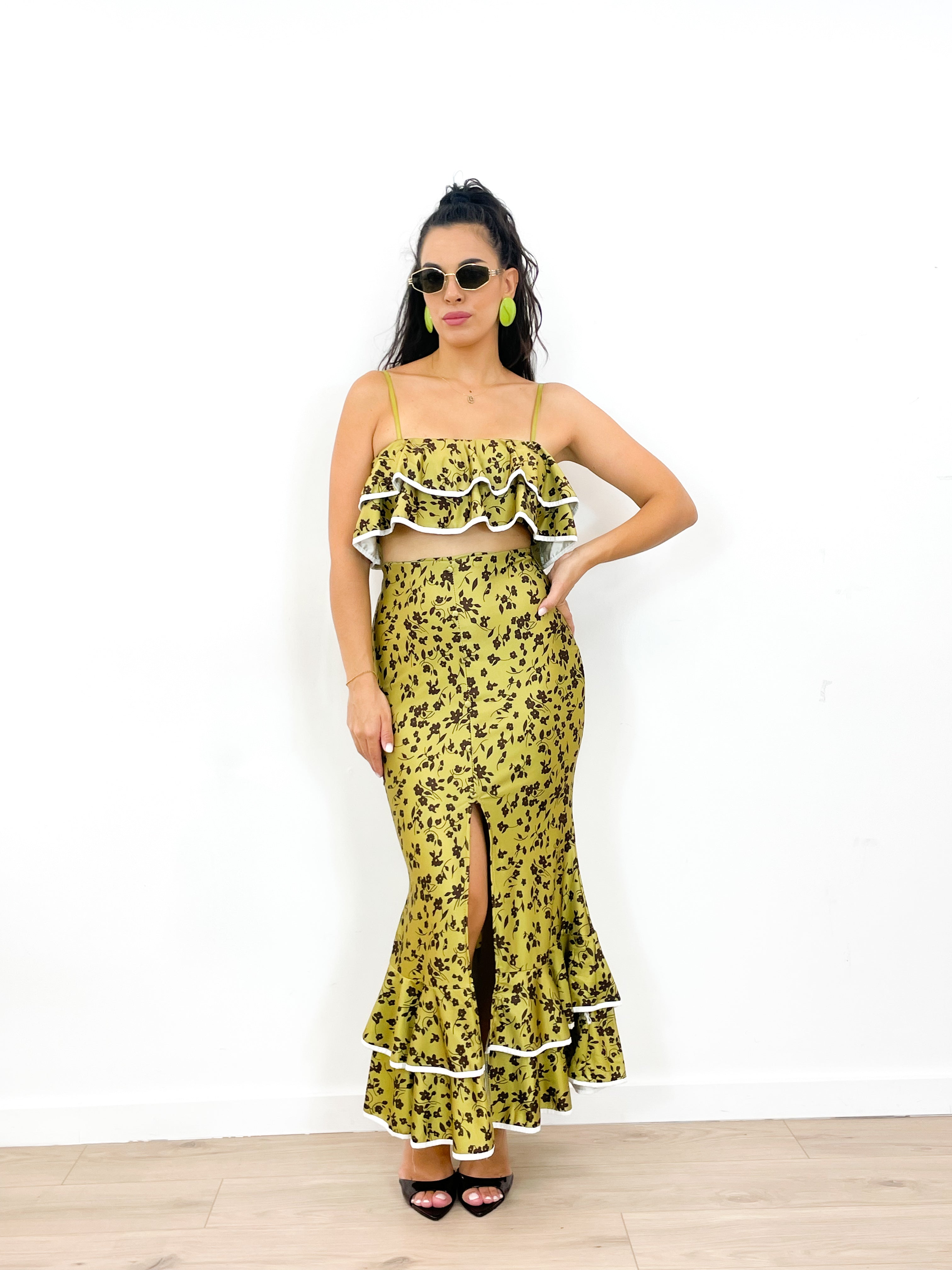 Coordinato CHOCO FLOWER verde acido