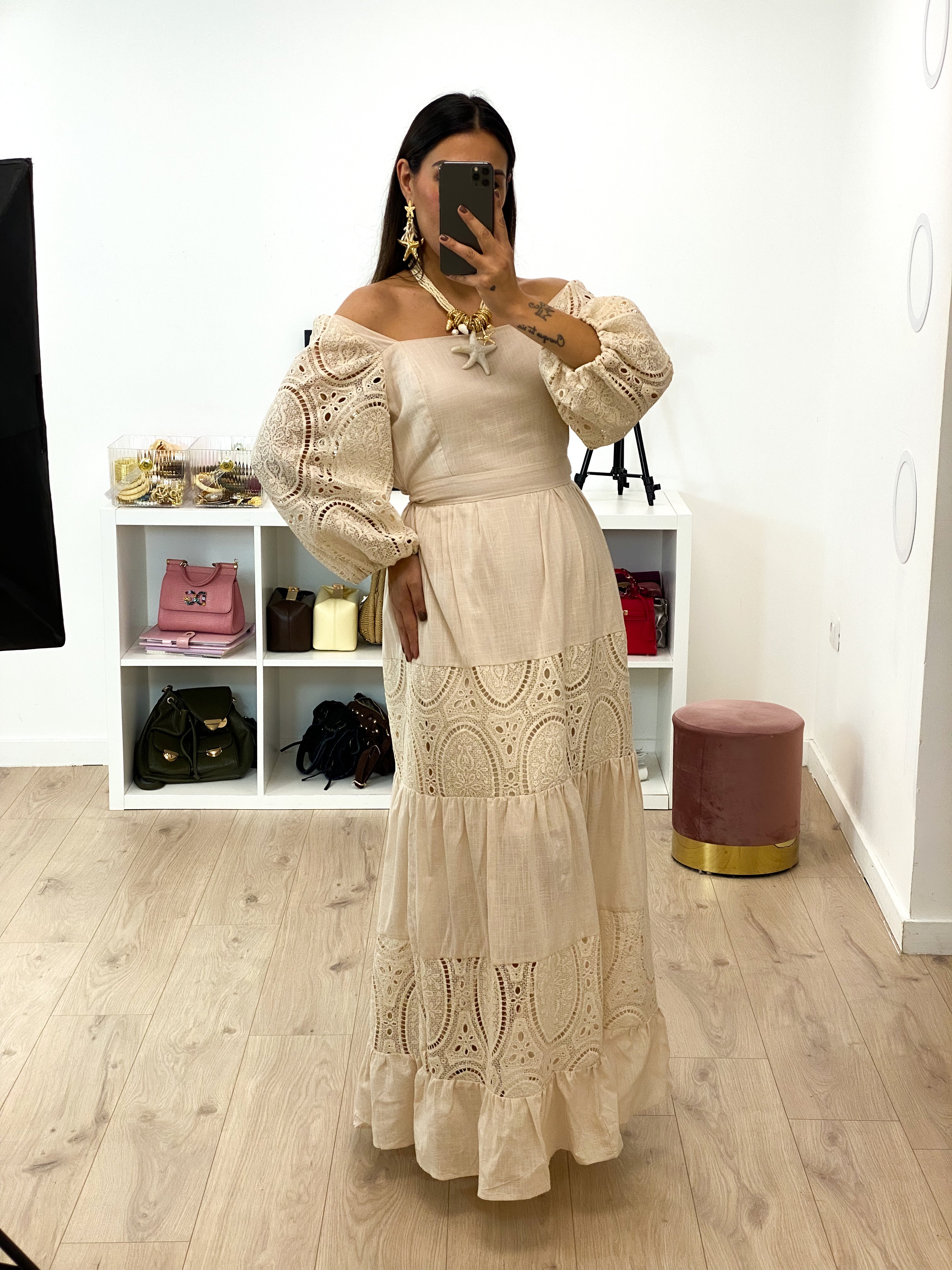 Abito PIZZO ROMANTICO écru