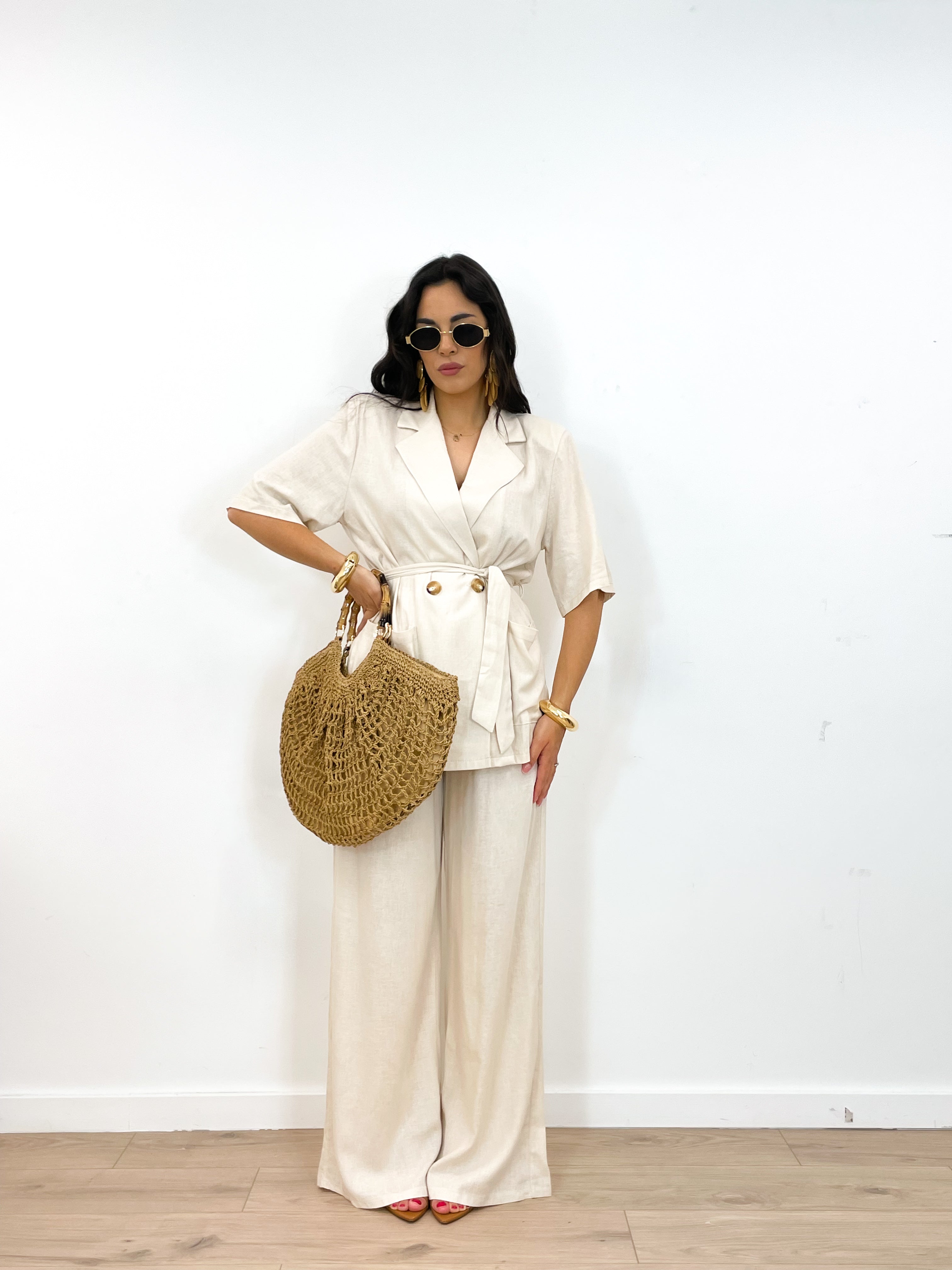 Borsa rafia LUNA cammello