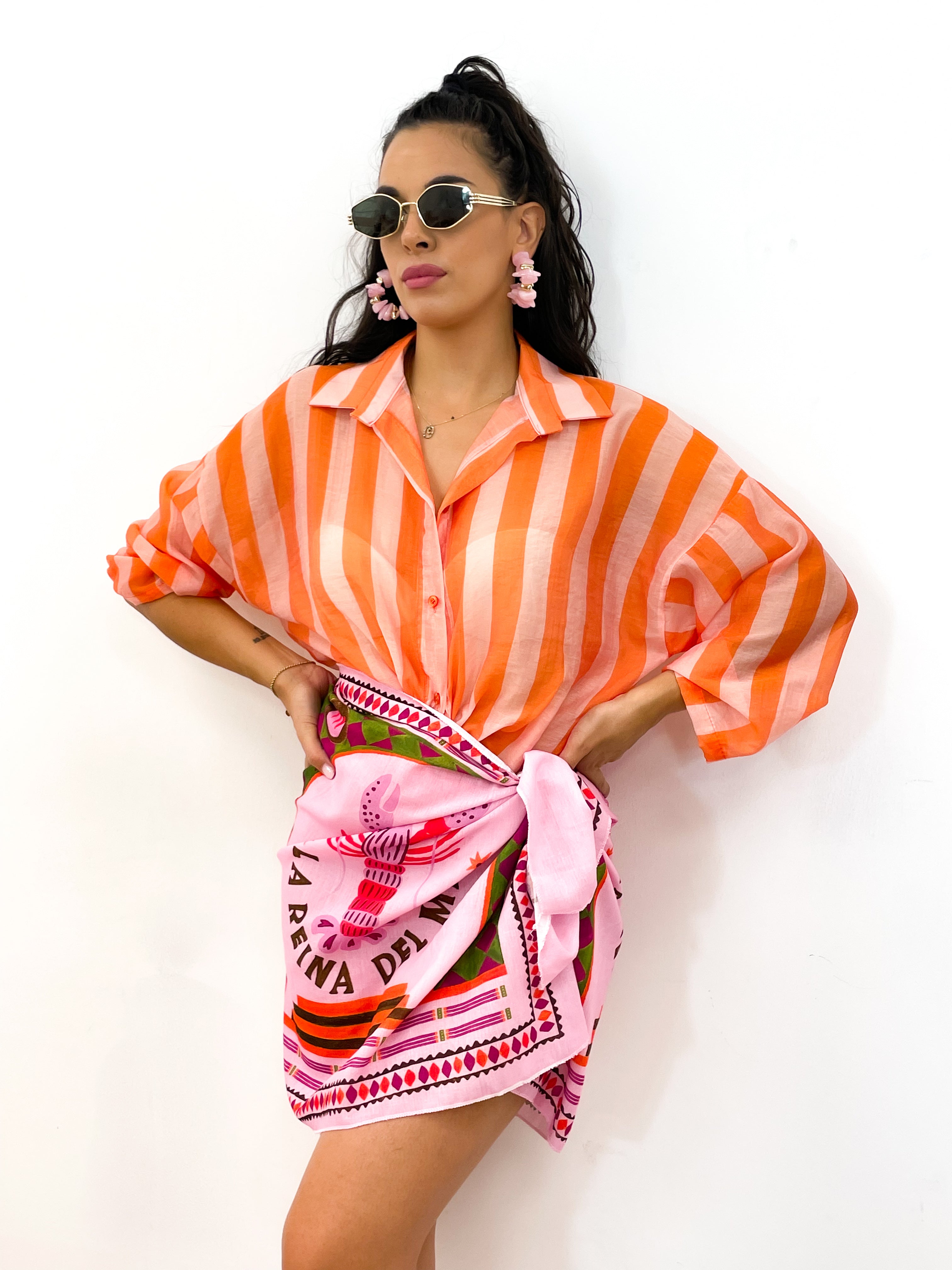 Camicia DOLL arancione/rosa