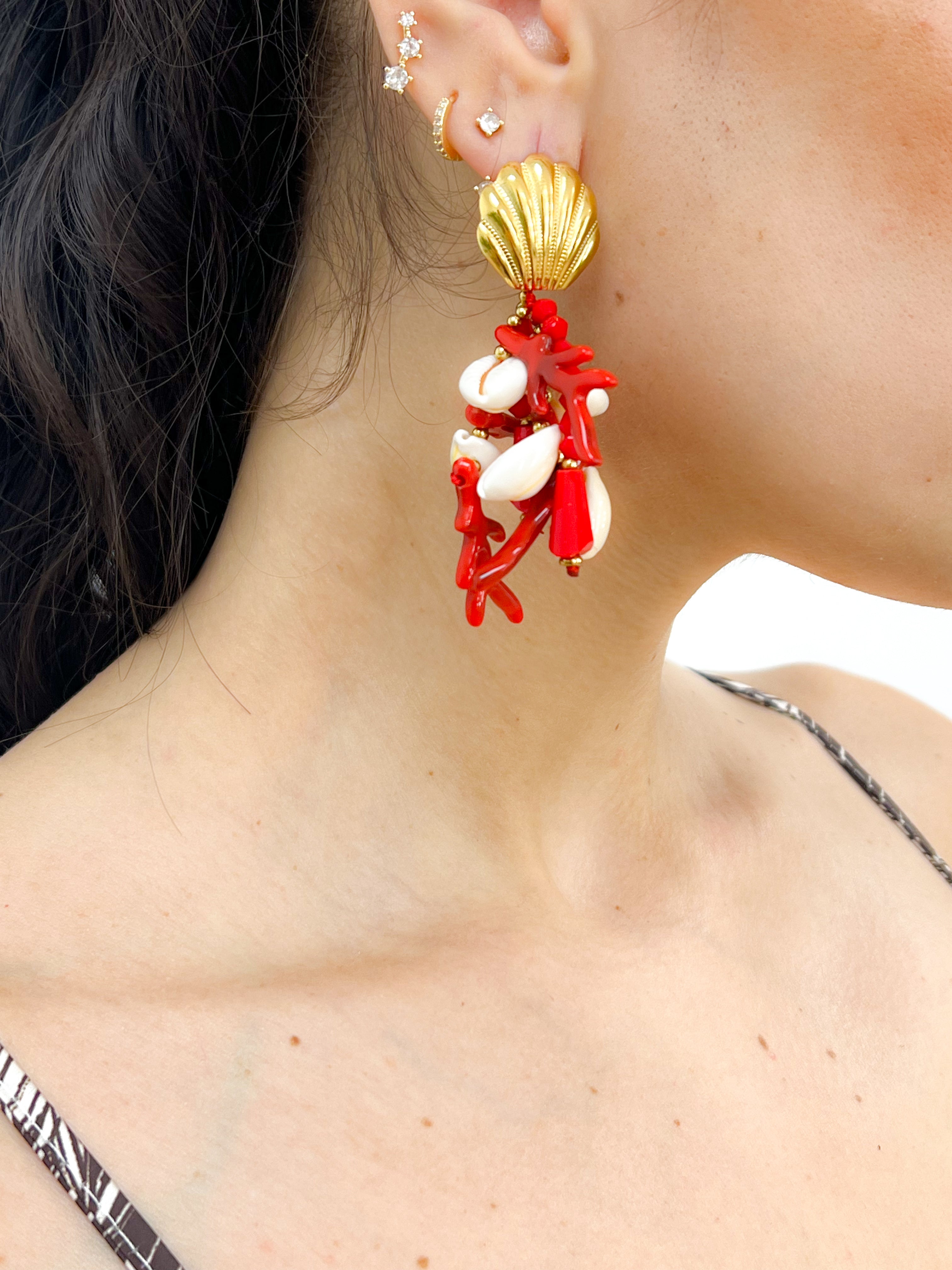 Orecchino Corallo ROSSO