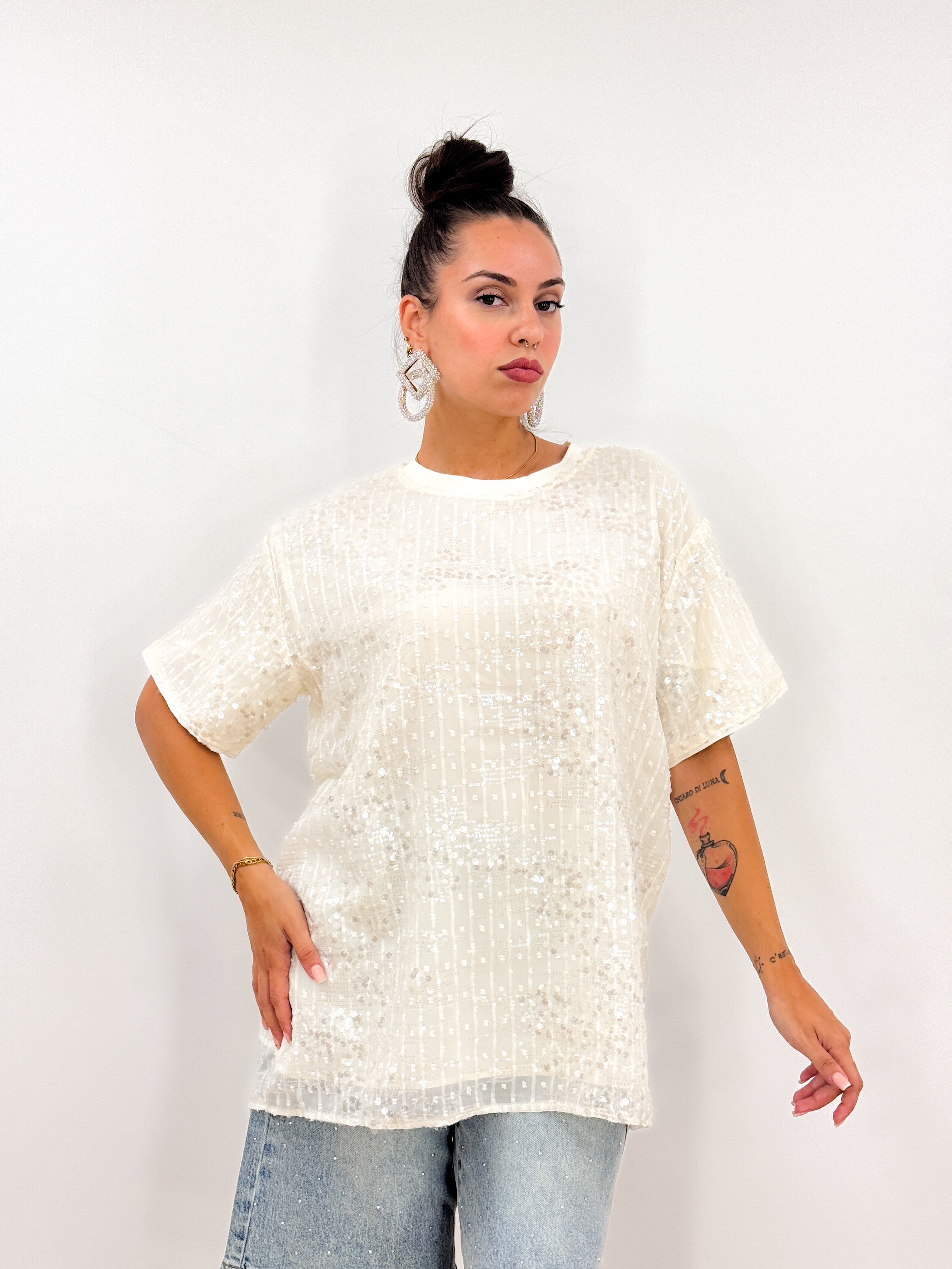 Maglia Pailettes BIANCA