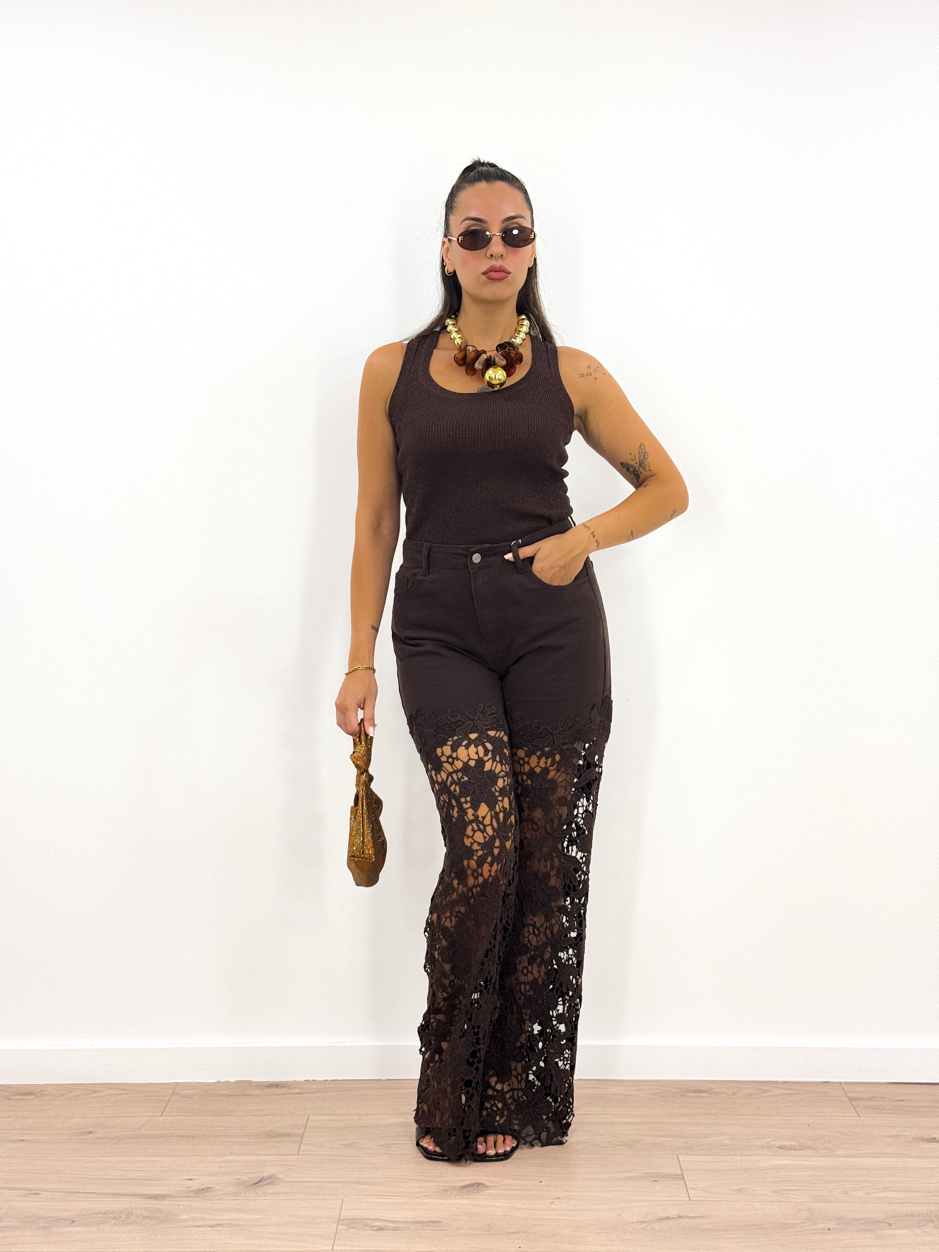 Jeans Macramè MARRONE