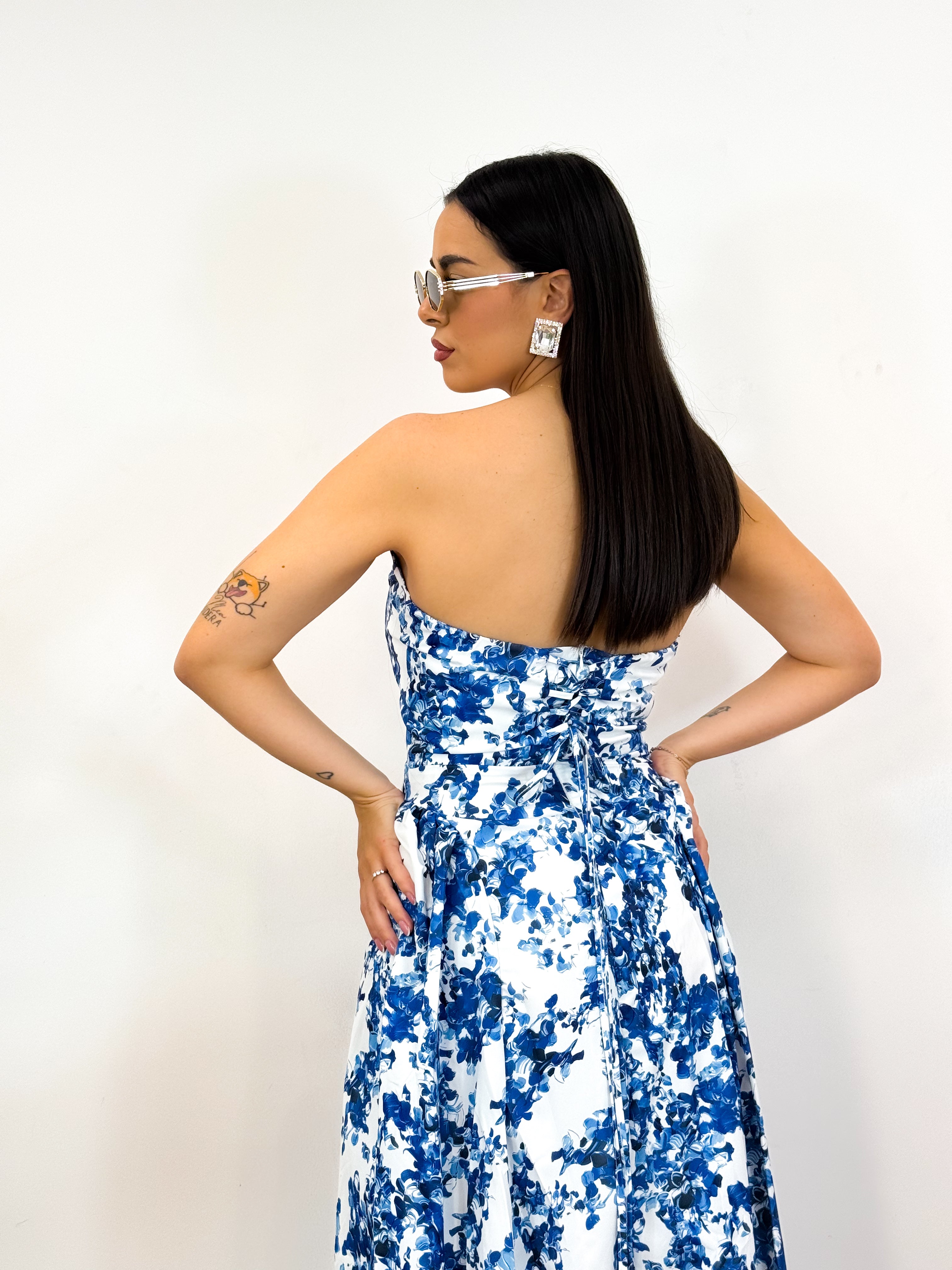Abito AMYNA blu/bianco