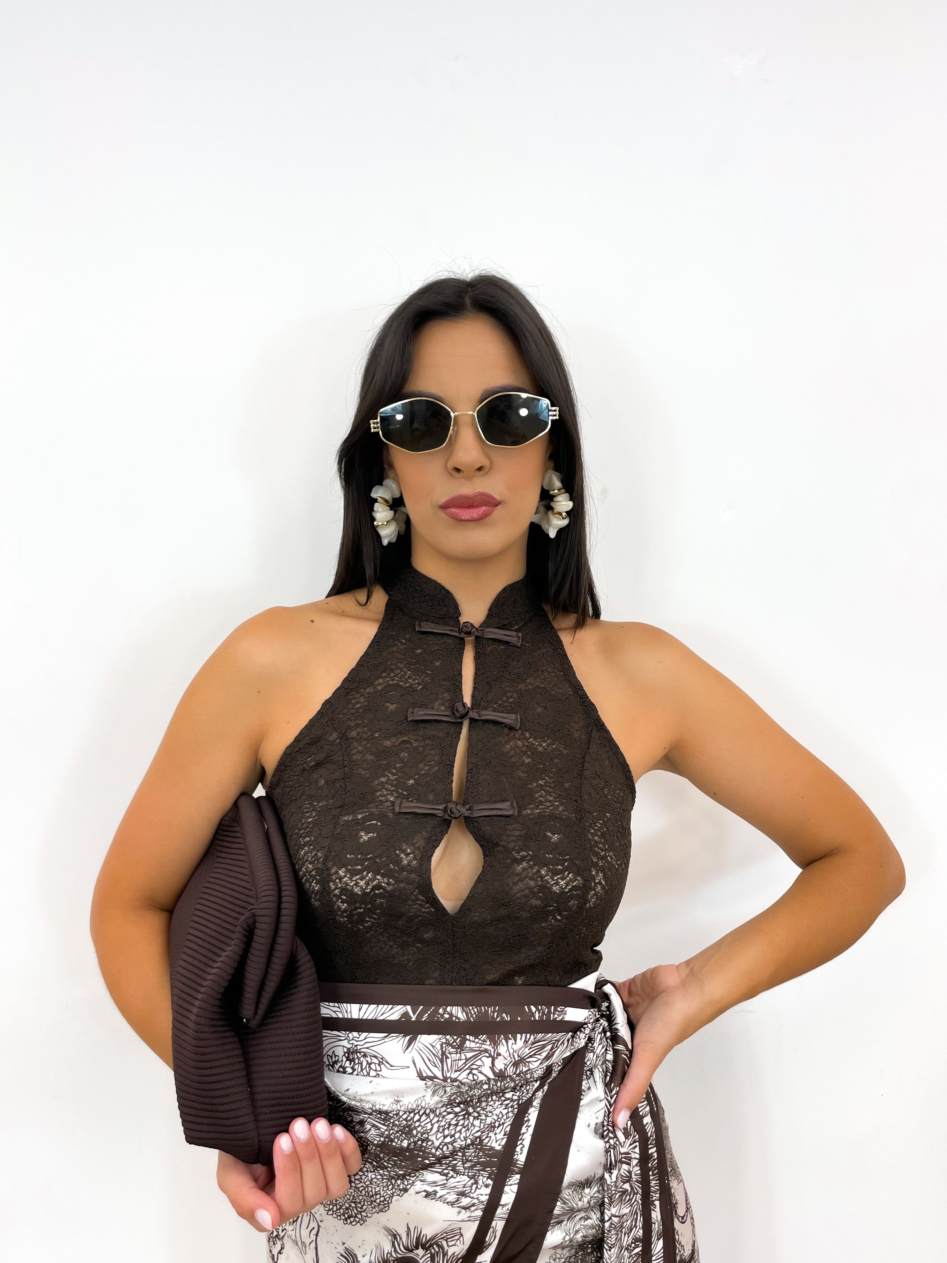 Top pizzo roseto marrone