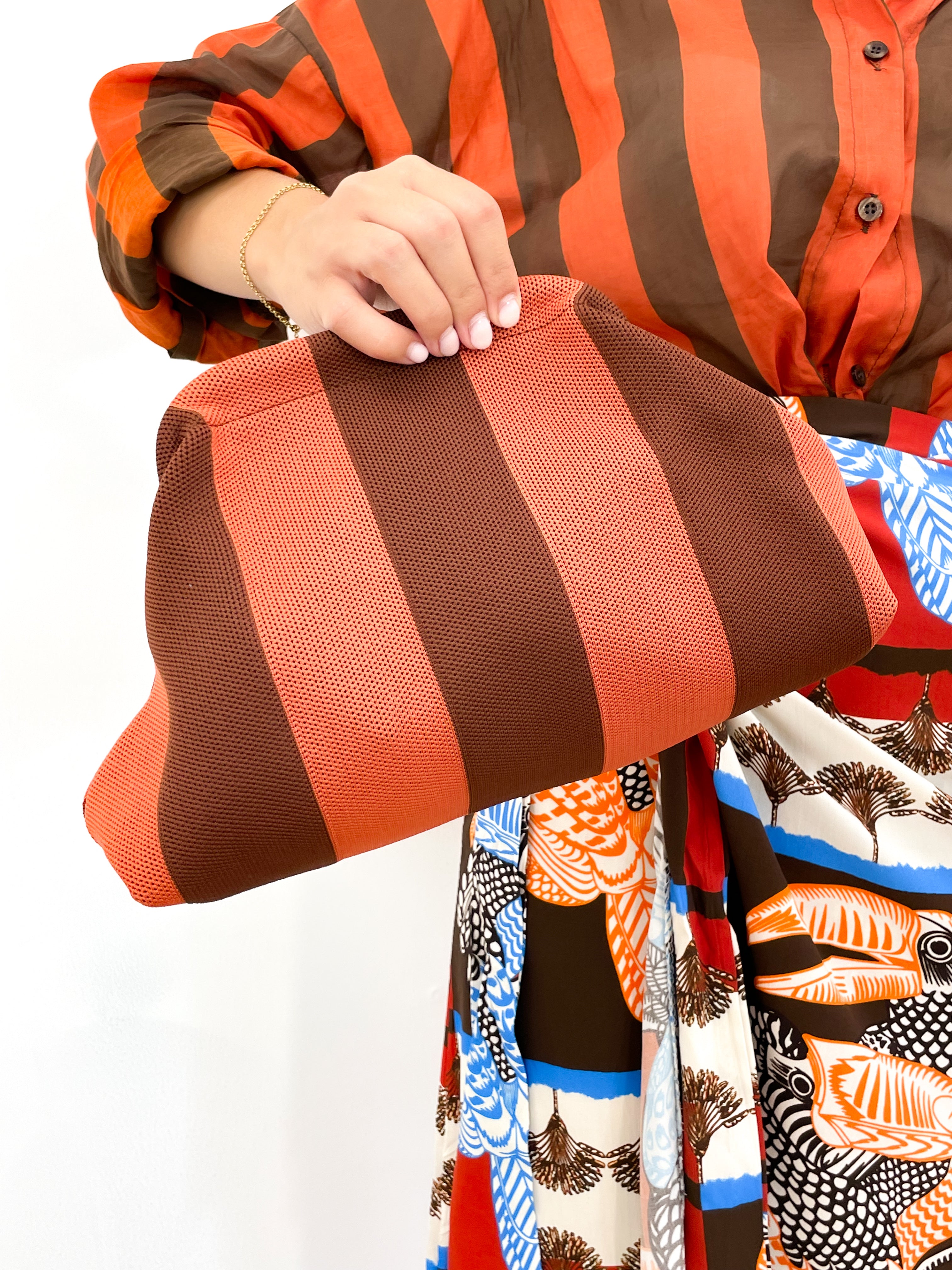 Clutch zucca/marrone