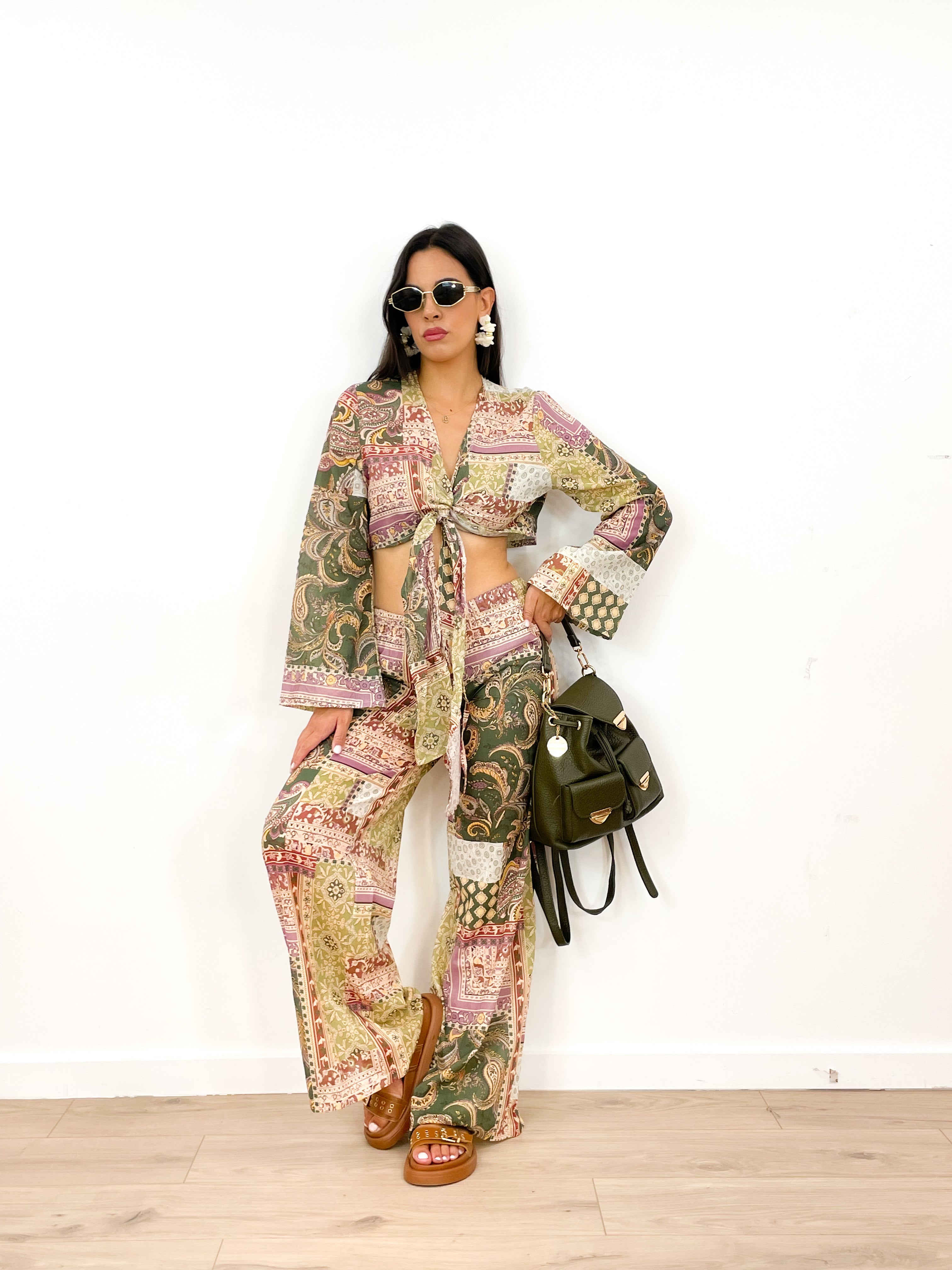Coordinato mosaico boho verde militare