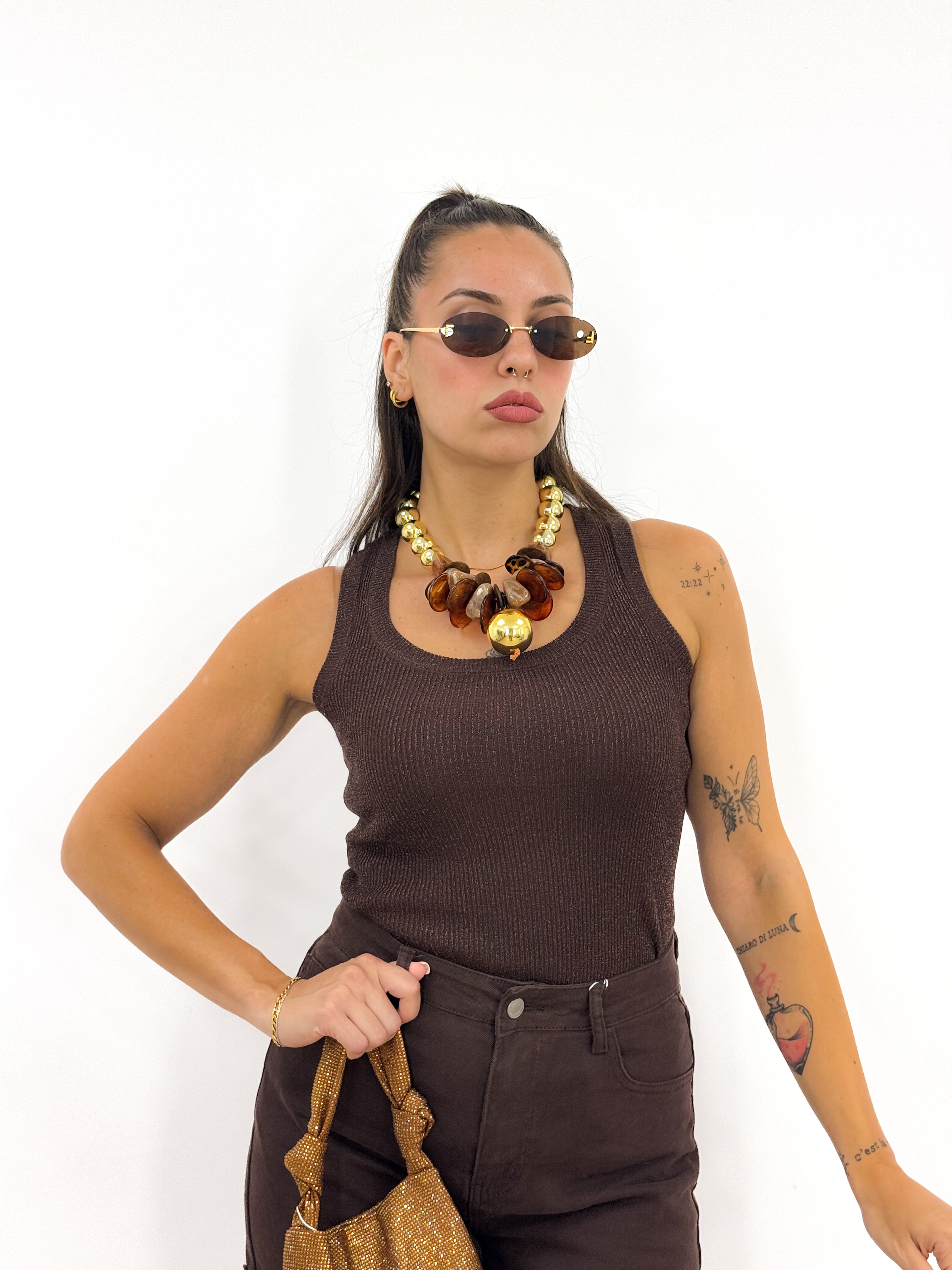 Canotta Chic MARRONE