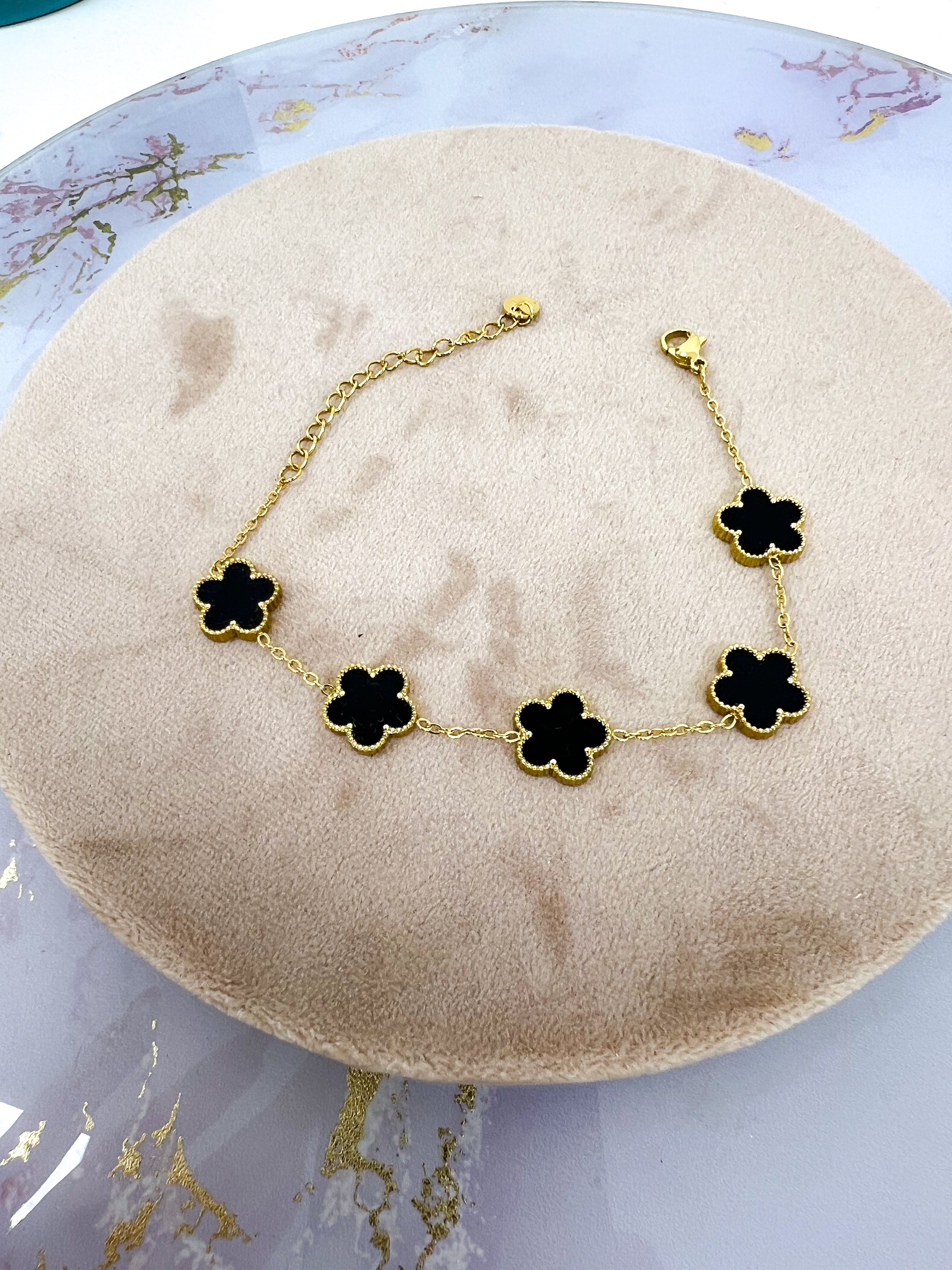 Bracciale fiore NERO/ORO