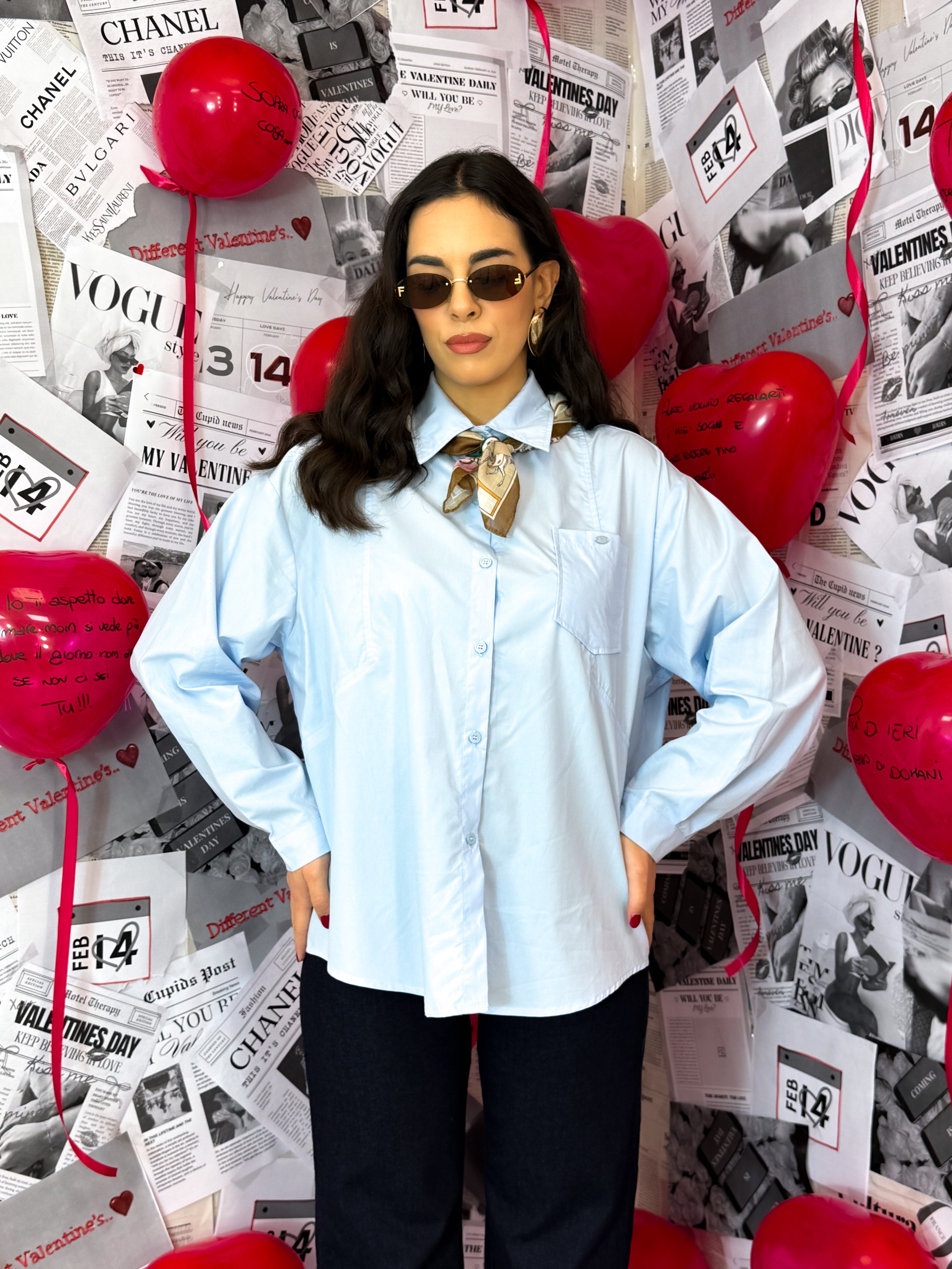 Camicia Foulard Celeste