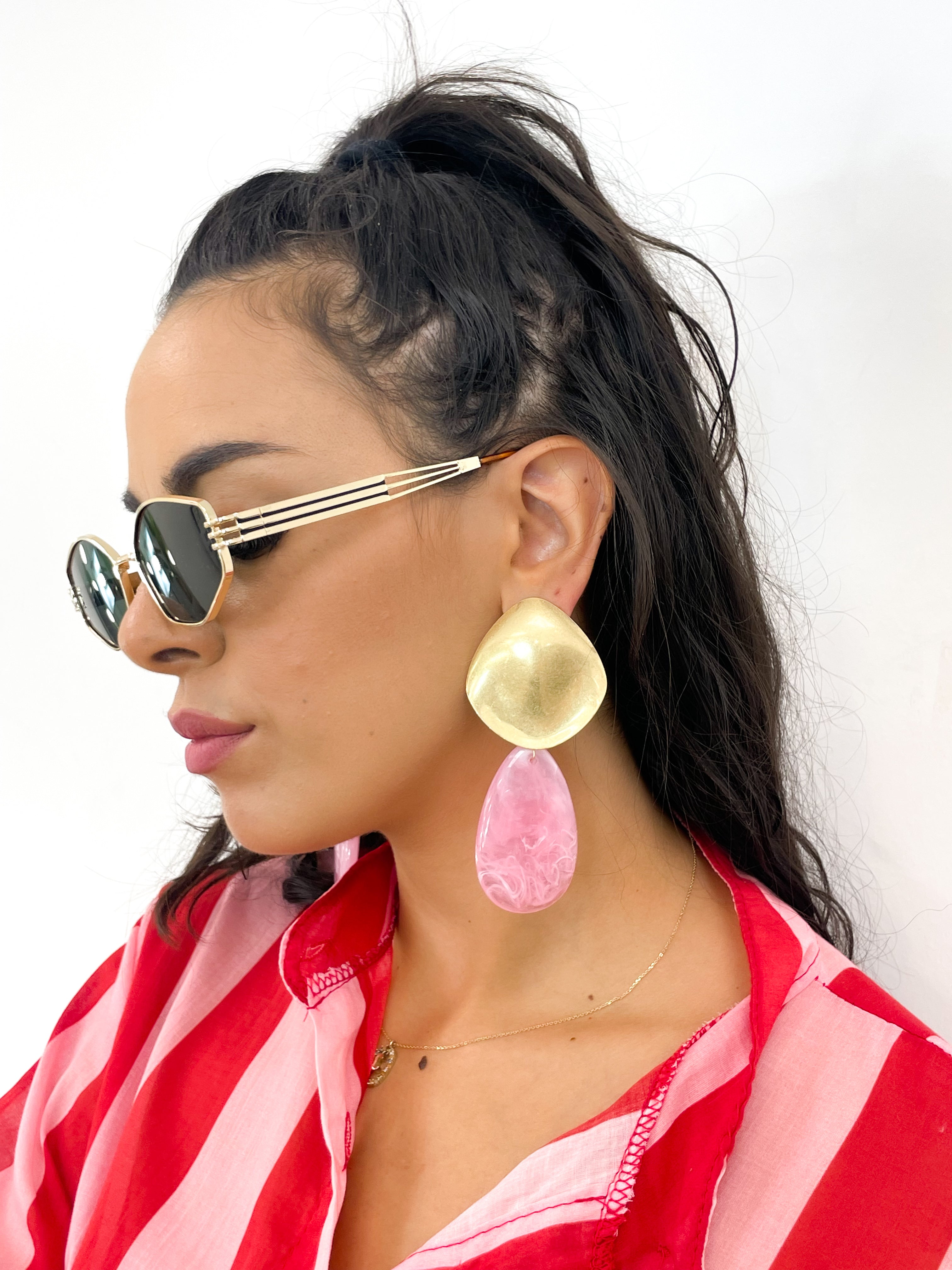 Orecchini pendente rosa
