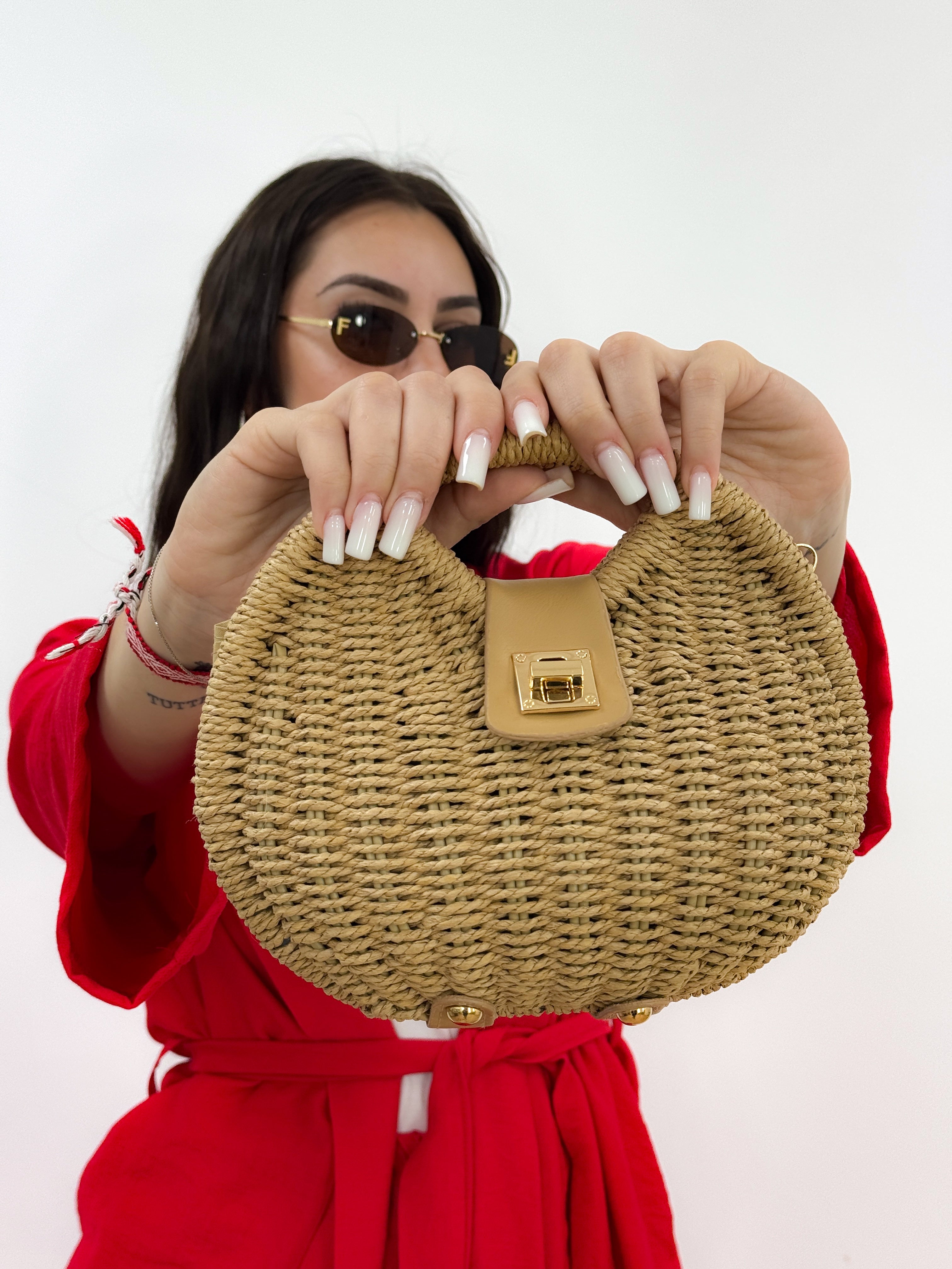 Borsa Rafia ROTONDA CAMMELLO